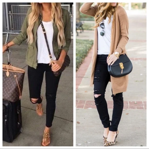 44 Boho Favorite Best Fitting Black Distressed Skinny Jeans - Picture 2 of 6